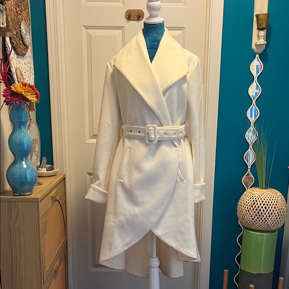 Elegant Asymmetrical Belted Coat